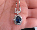 Fine 2.50ct GIA Certified Sapphire & 1.28ct Diamond Platinum Necklace