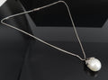 Vintage 13.8mm South Seas Tear Drop Pearl & 0.05ct Diamond 19" Platinum Necklace