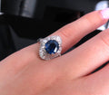 Fine 3.01ct GIA Royal Blue Sapphire & 0.64ct Diamond Platinum Ring, Size 5.75