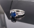 1.89ct GIA Burma No Heat Blue Sapphire & 0.54ct Diamond Platinum Ring Size 7.5