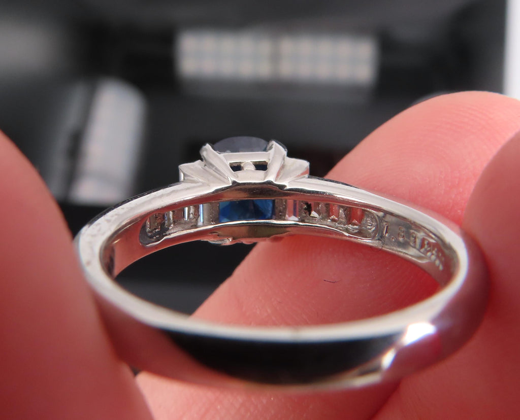 1.89ct GIA Burma No Heat Blue Sapphire & 0.54ct Diamond Platinum Ring Size 7.5