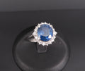 Estate GIA 4.06ct Cornflower Blue Sapphire & 0.41ct Diamond Platinum Ring Size 6