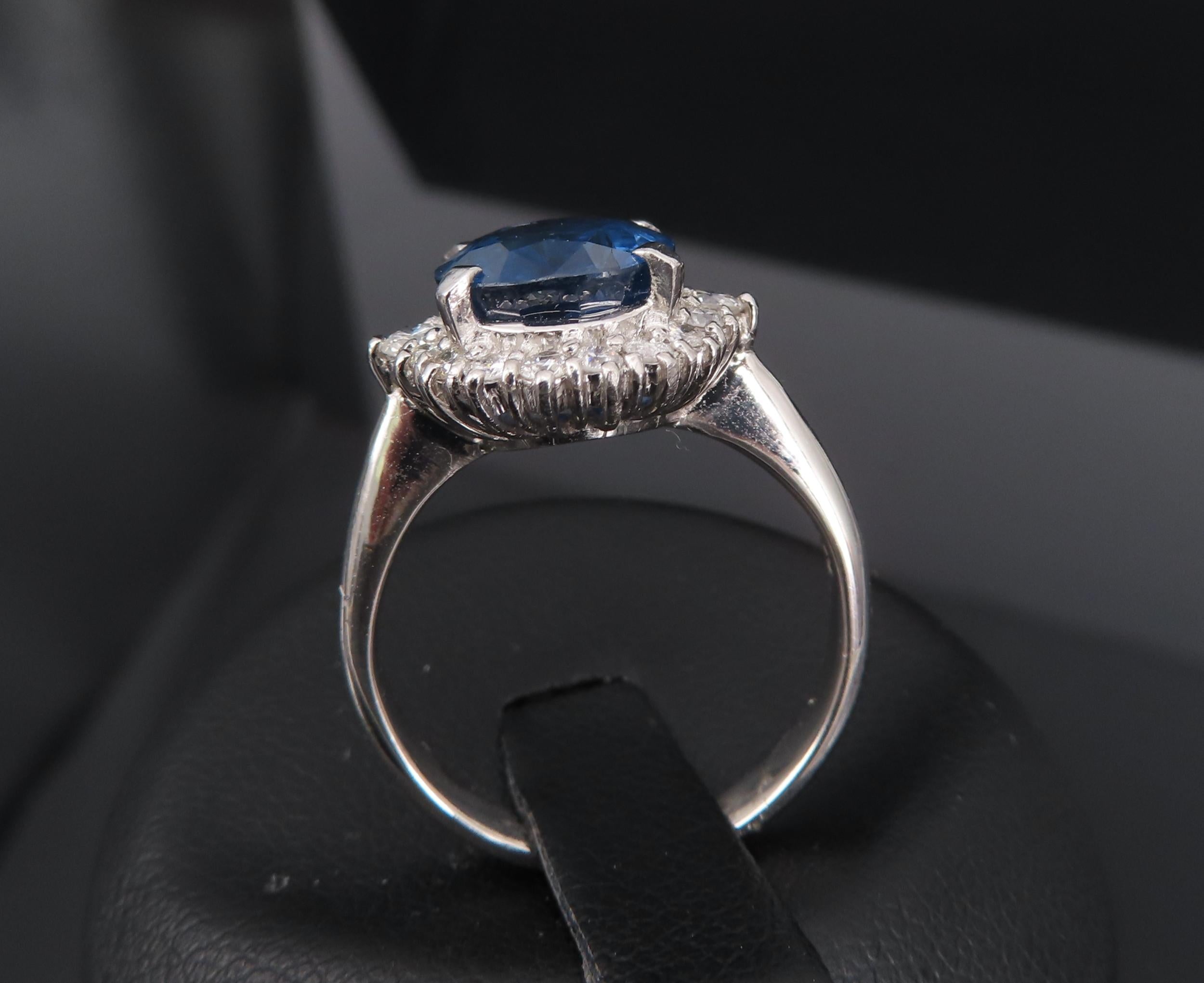 Estate GIA 4.06ct Cornflower Blue Sapphire & 0.41ct Diamond Platinum Ring Size 6