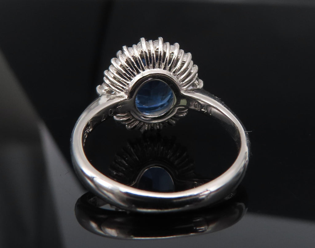 Estate GIA 4.06ct Cornflower Blue Sapphire & 0.41ct Diamond Platinum Ring Size 6