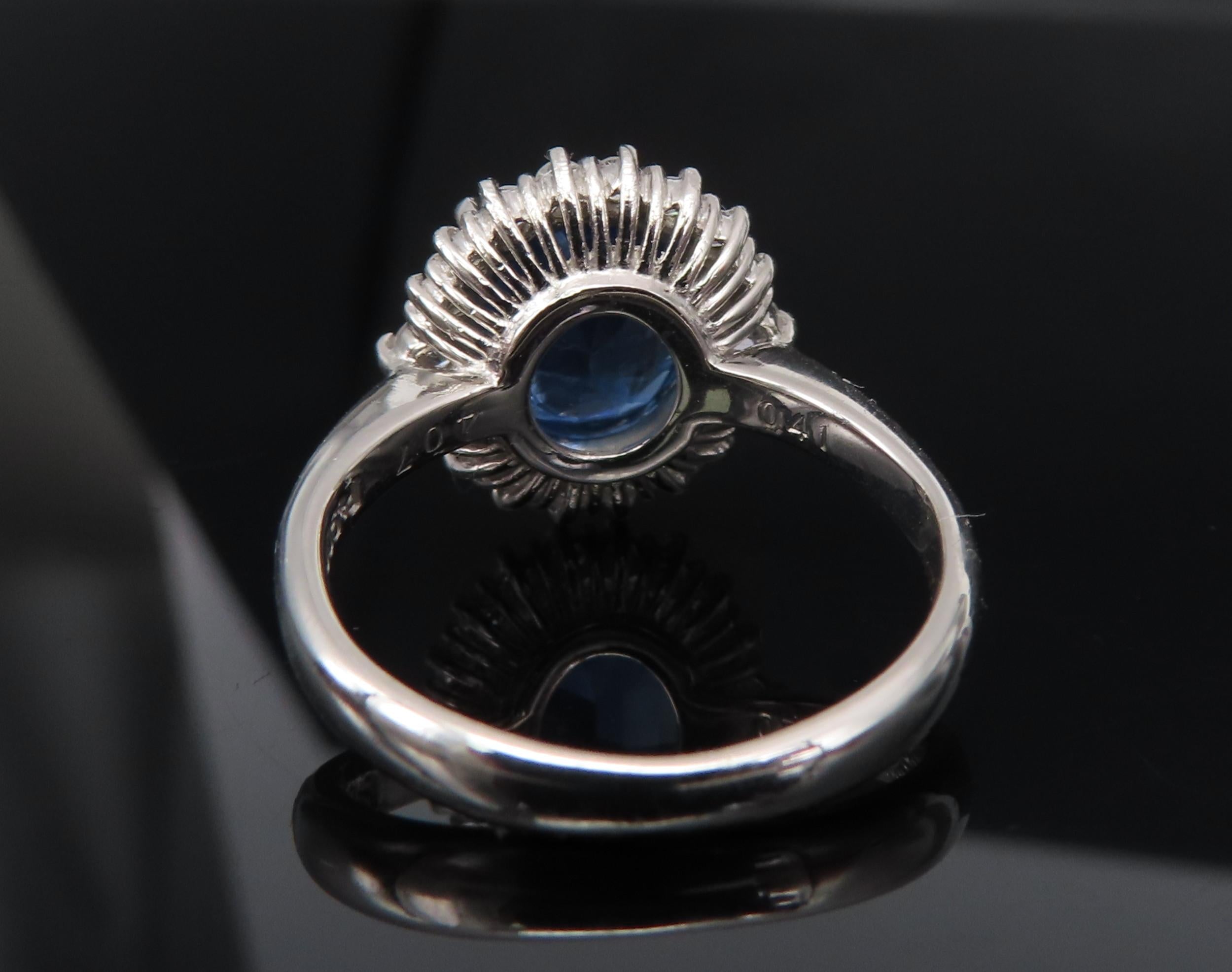 Estate GIA 4.06ct Cornflower Blue Sapphire & 0.41ct Diamond Platinum Ring Size 6