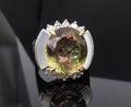 10.18ct Party Color Tourmaline & 0.50ct Diamond Platinum  18K Gold Ring Sz 8.5