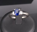 1.06ct GIA Royal Blue Sapphire 0.12ct Diamond Platinum Ring Size 7.25