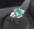 Fine Clean 1.48ct GIA No Oil Emerald 0.76ct Diamond Platinum Ring, Size 5.5