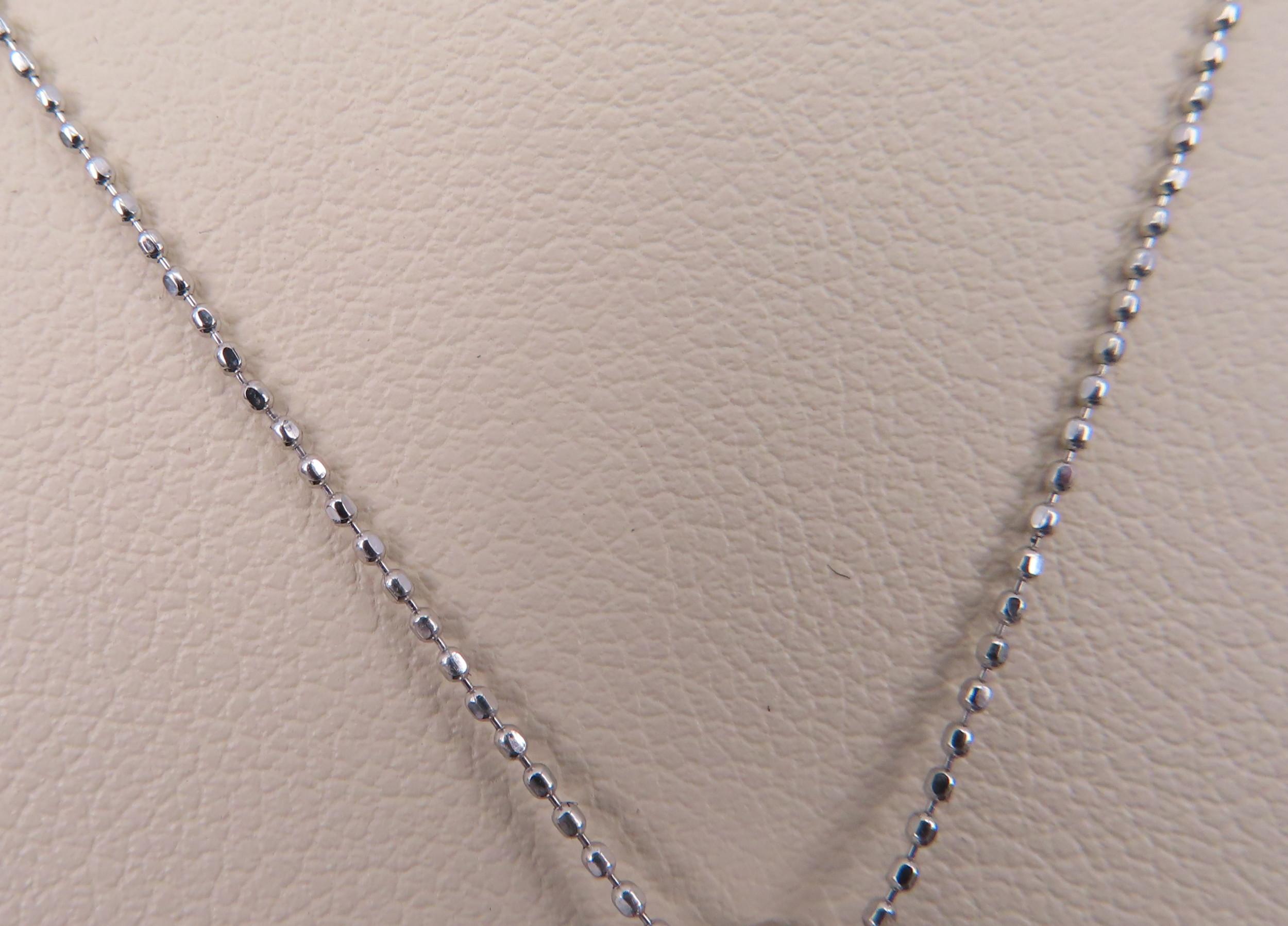 Vintage 0.19ct Princess Cut Natural Diamond Platinum Pendant Necklace