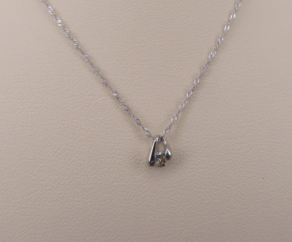 Vintage 0.10ct Diamond & Platinum Double Tear Drop Pendant Necklace