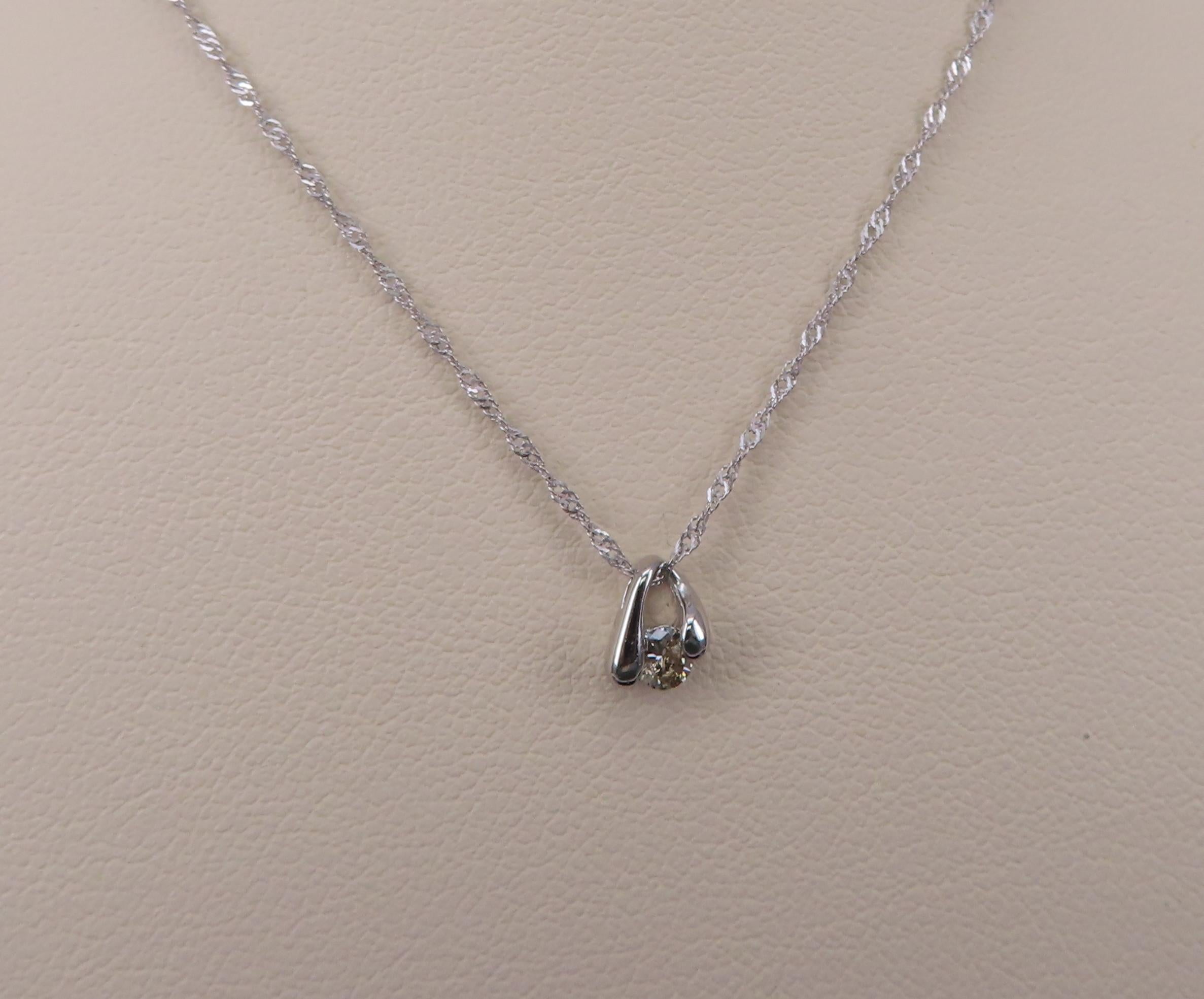 Vintage 0.10ct Diamond & Platinum Double Tear Drop Pendant Necklace