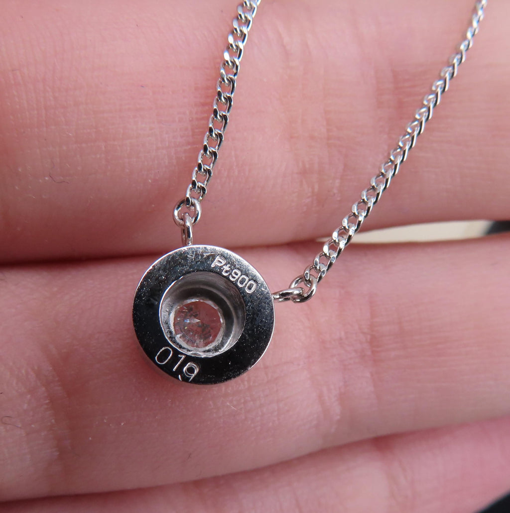 Vintage 0.19ct Round Brilliant Cut Natural Diamond Platinum Chain Necklace