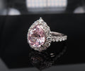 Fine 4.07ct Pear Shape GIA Pink Sapphire 1.36ct Diamond Platinum Ring Size 6.25
