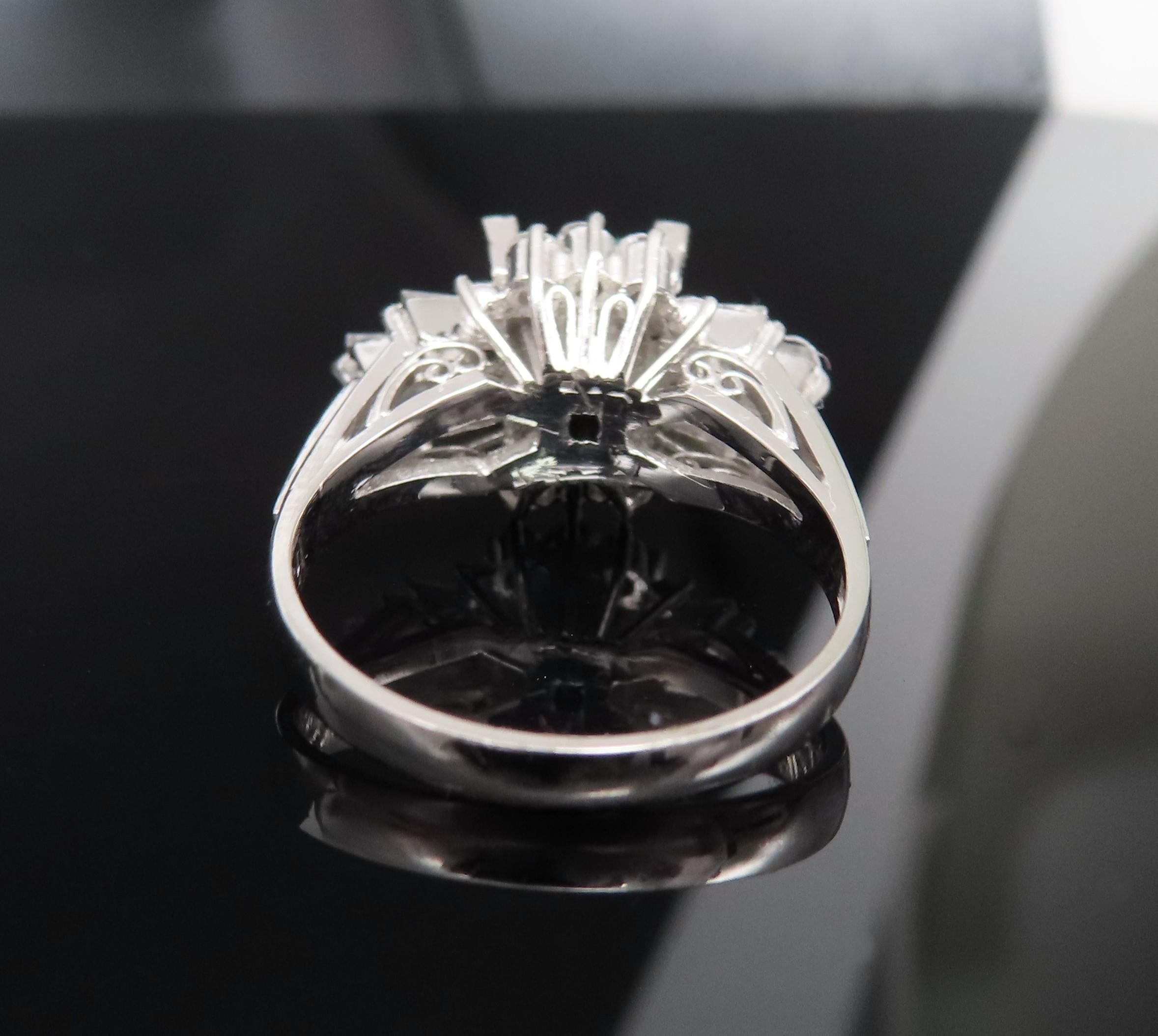 Fine Clean 1.48ct GIA No Oil Emerald 0.76ct Diamond Platinum Ring, Size 5.5