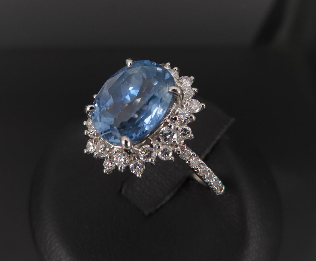 Rare 5.05ct GIA Burma No Heat Sapphire 0.67 Diamond Platinum Ring, Size 6.25