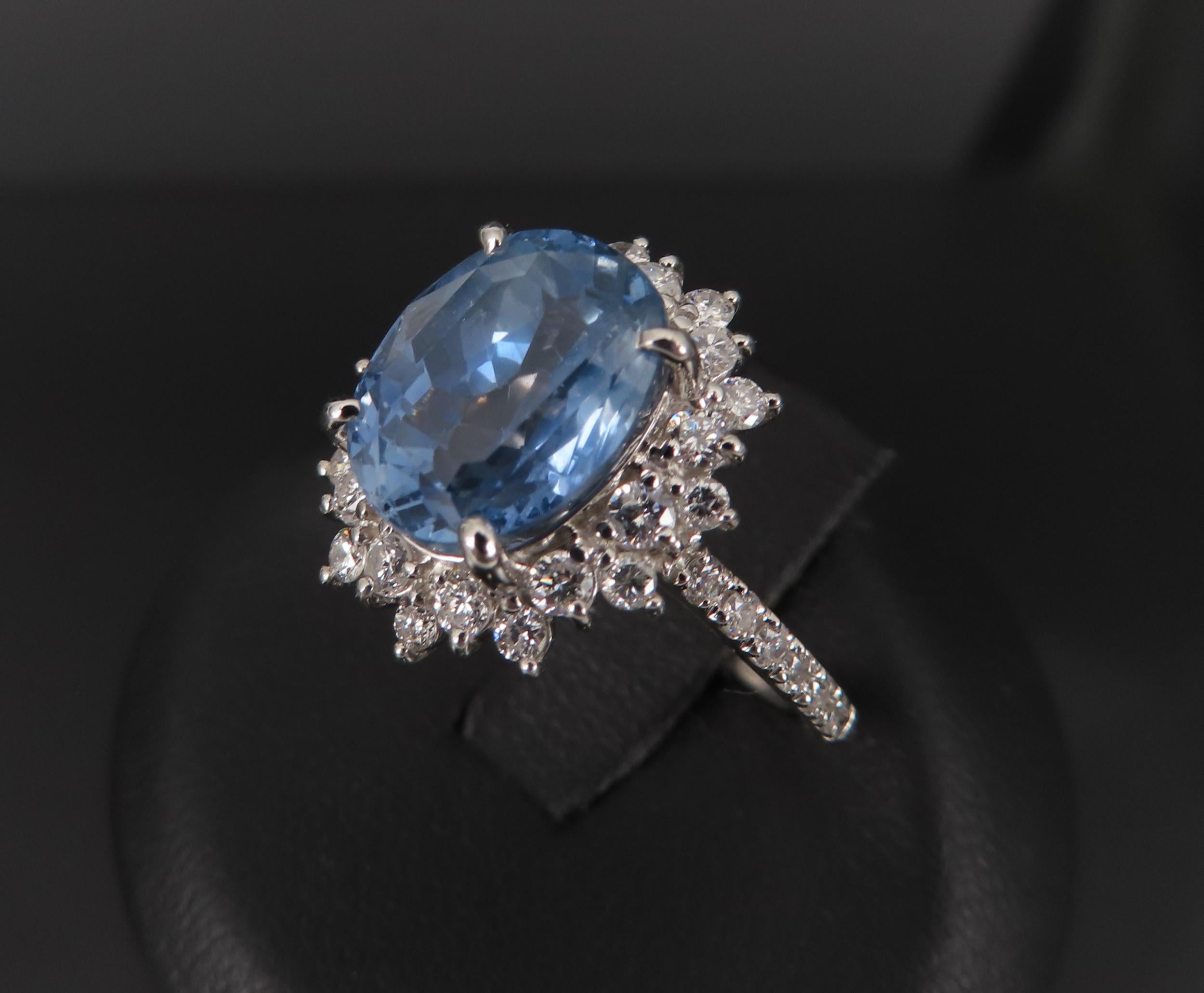 Rare 5.05ct GIA Burma No Heat Sapphire 0.67 Diamond Platinum Ring, Size 6.25