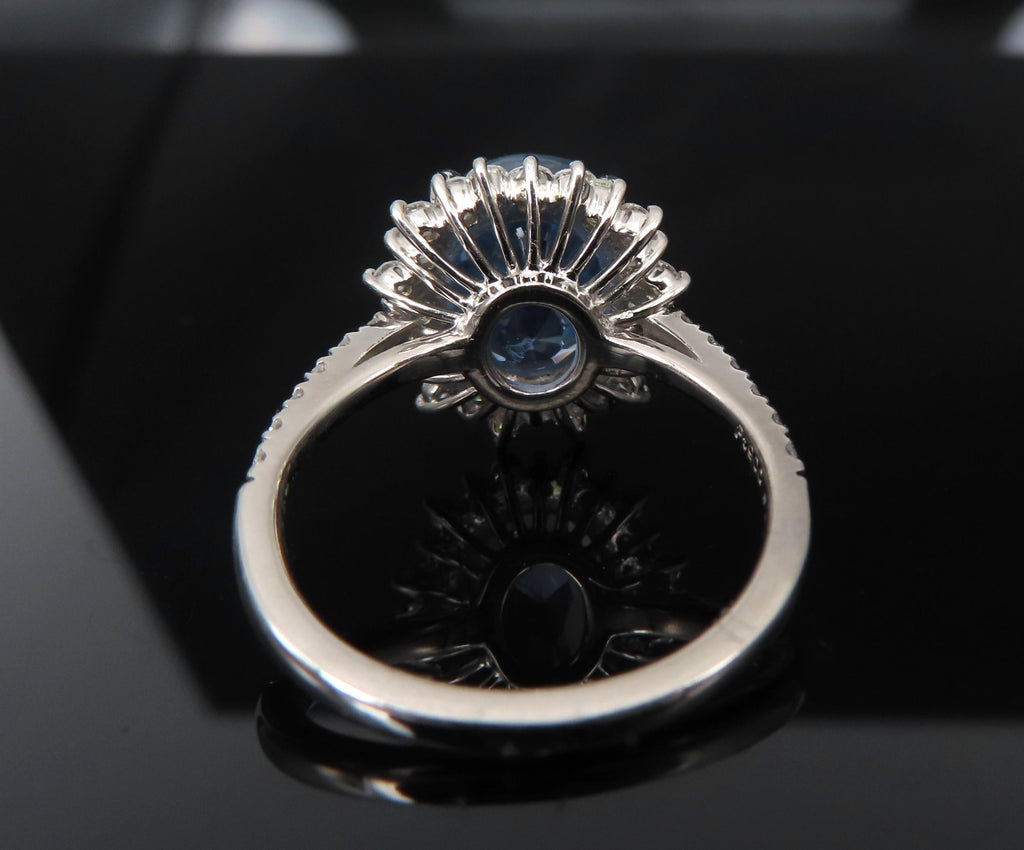 Rare 5.05ct GIA Burma No Heat Sapphire 0.67 Diamond Platinum Ring, Size 6.25