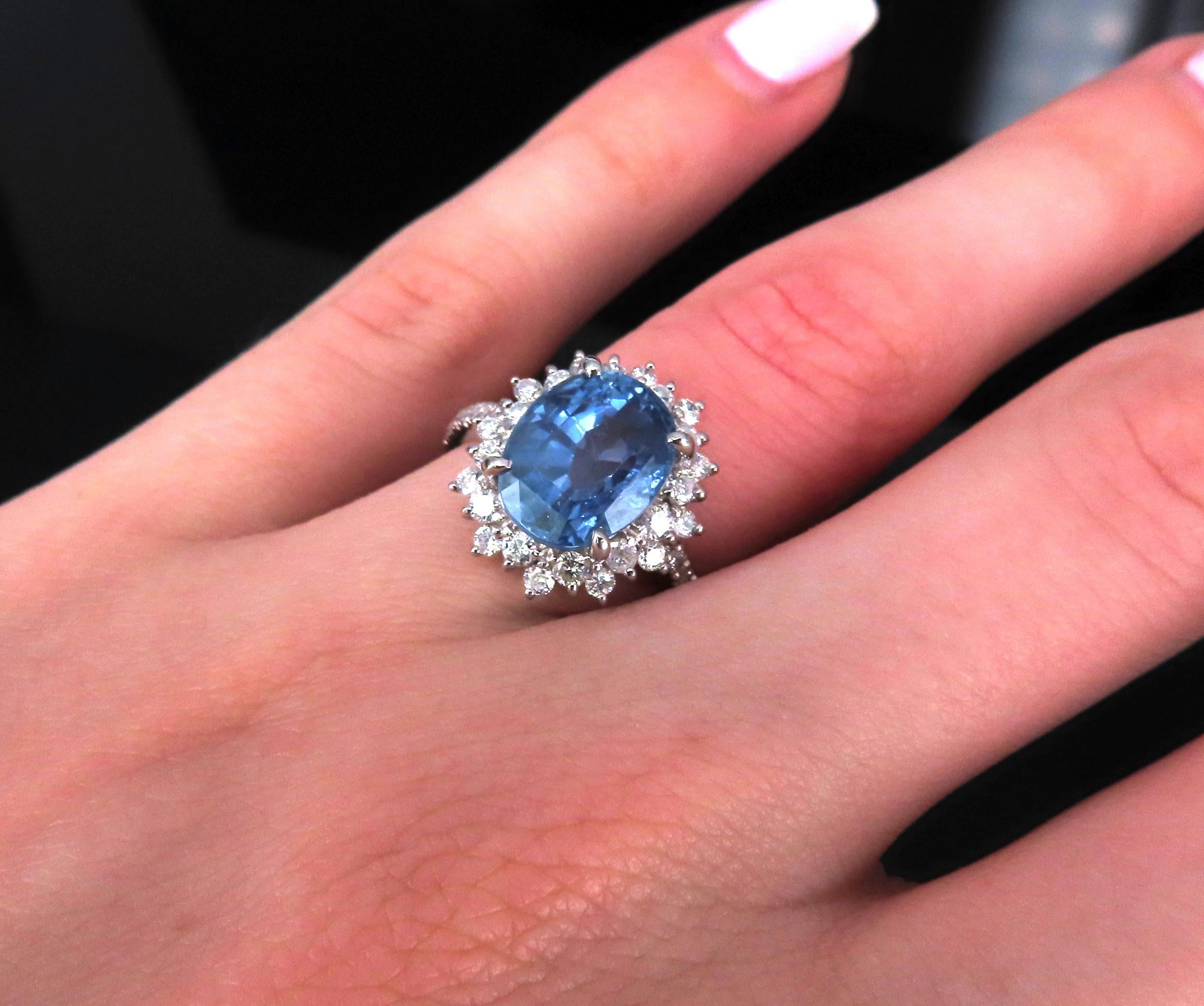 Rare 5.05ct GIA Burma No Heat Sapphire 0.67 Diamond Platinum Ring, Size 6.25