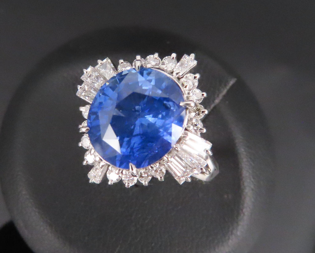 GIA 5.14ct Cornflower Blue Sapphire & 0.69ct Diamond Platinum Ring, Size 5.75