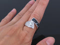 Vintage 0.88ct Diamond & 0.90ct Sapphire Platinum Crossover Ring Size 7 11.3gr