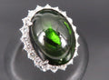 Massive 26.18ct Green Tourmaline 1.83ct Diamond 18K White Gold Ring Size 4.75