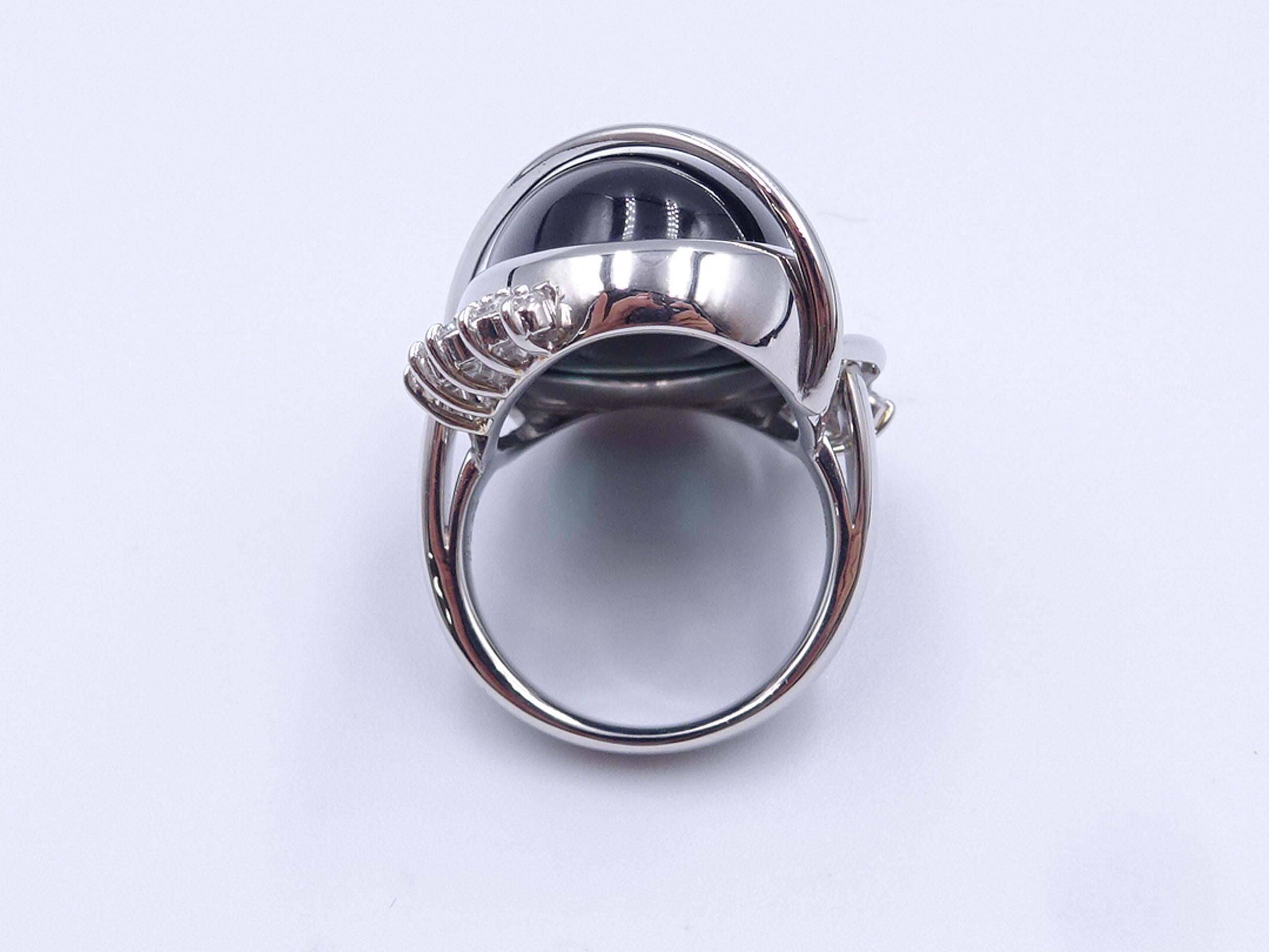 38.45ct Bi-Color Indicolite Tourmaline 0.28ct Diamond Platinum Ring Size 6.5