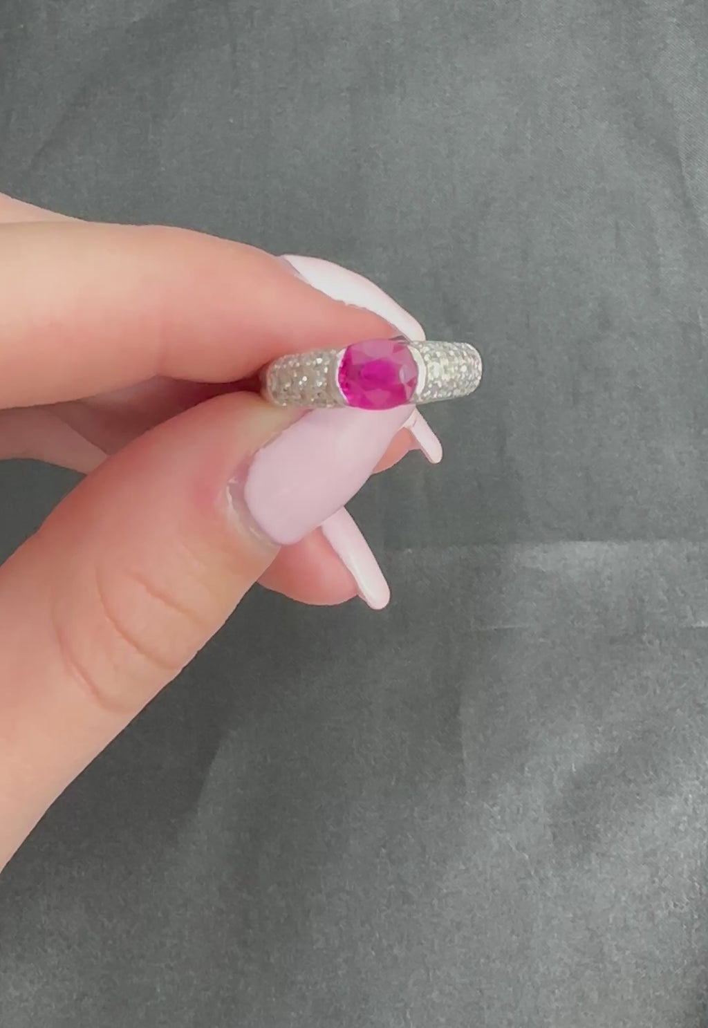 1.28ct GIA Burma Ruby & 0.30ct Diamond Platinum Ring Size 7.5, 7.2g