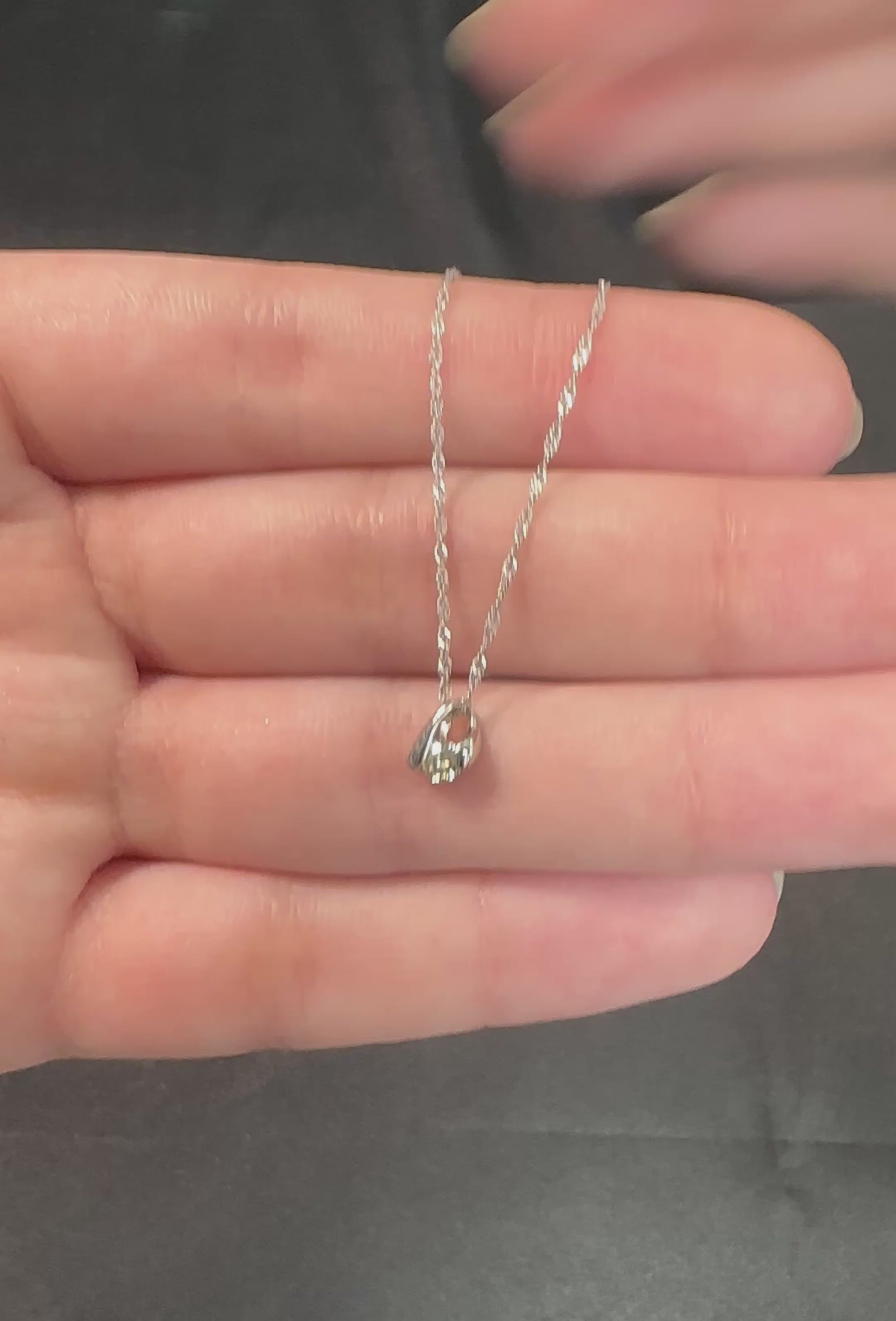 Vintage 0.10ct Diamond & Platinum Double Tear Drop Pendant Necklace