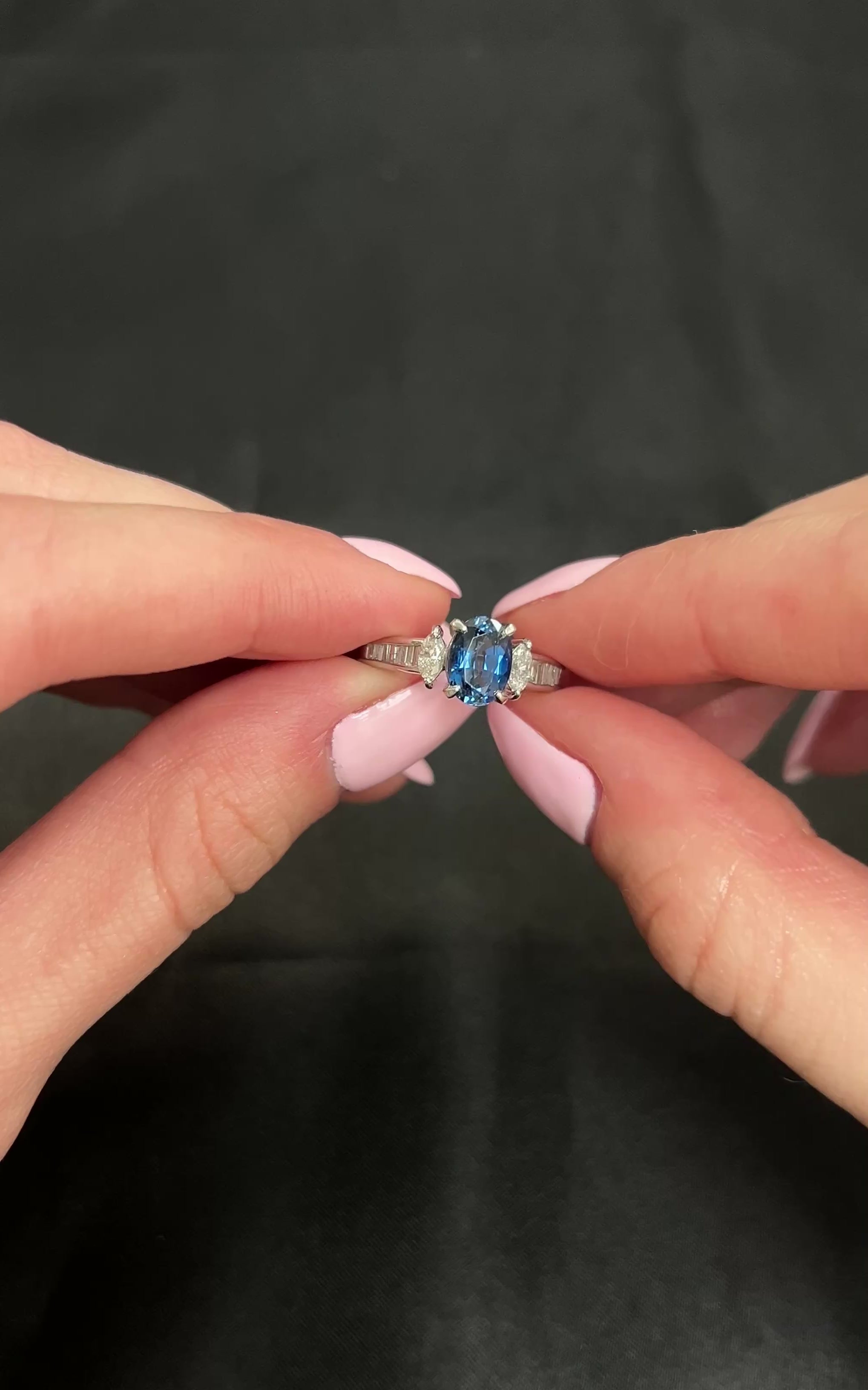 Fine 1.97ct GIA Certified Blue Sapphire & 0.50ct Diamond Platinum Ring Size 6.5