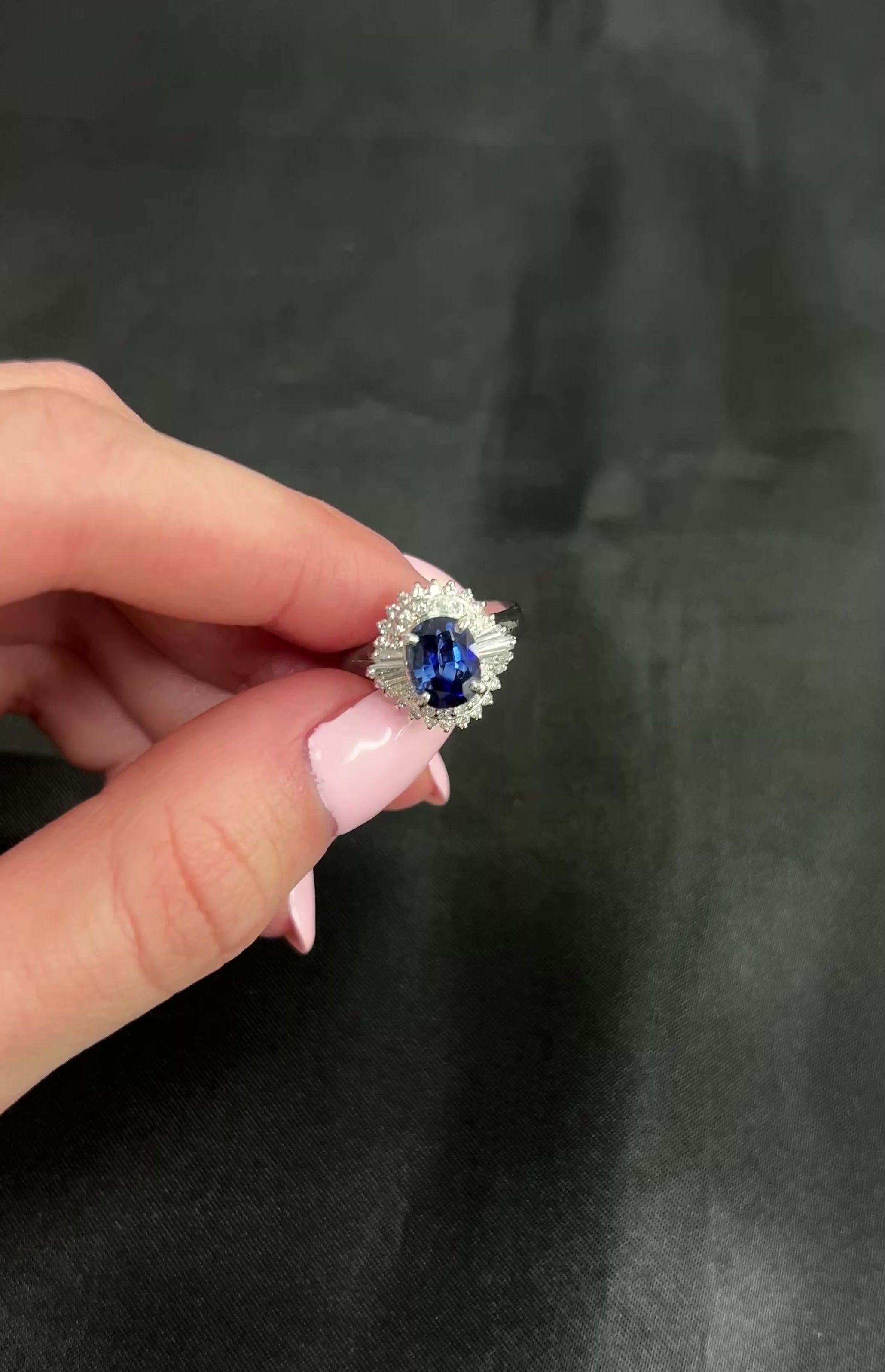 Fine 2.37ct GIA Madagascar Sapphire & 0.54ct Diamond Platinum Ring Size 6.75
