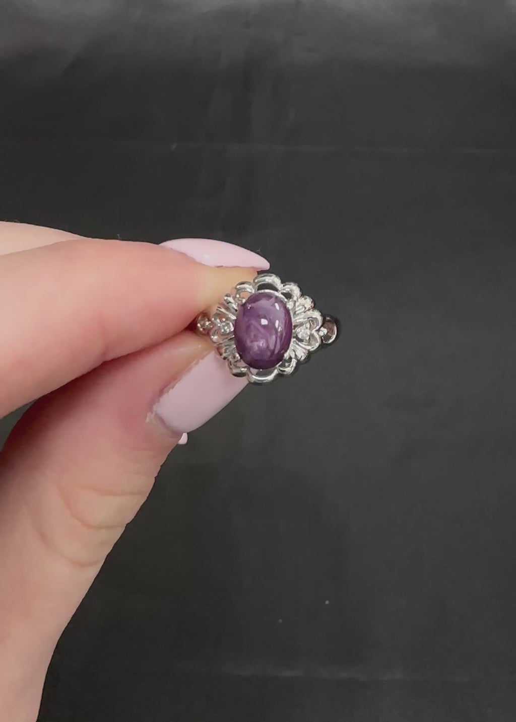 Vintage 2.10ct Natural Star Ruby & 0.02ct Diamond Platinum Ring Size 4.75, 3.0gr