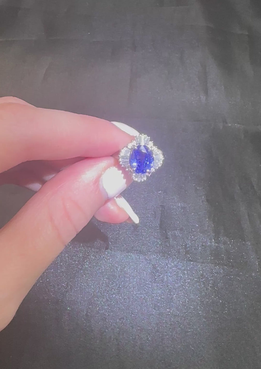 2.62ct GIA Ceylon Heated Sapphire & 0.47ct Diamond Platinum Ring Size 5.25, 7.5g
