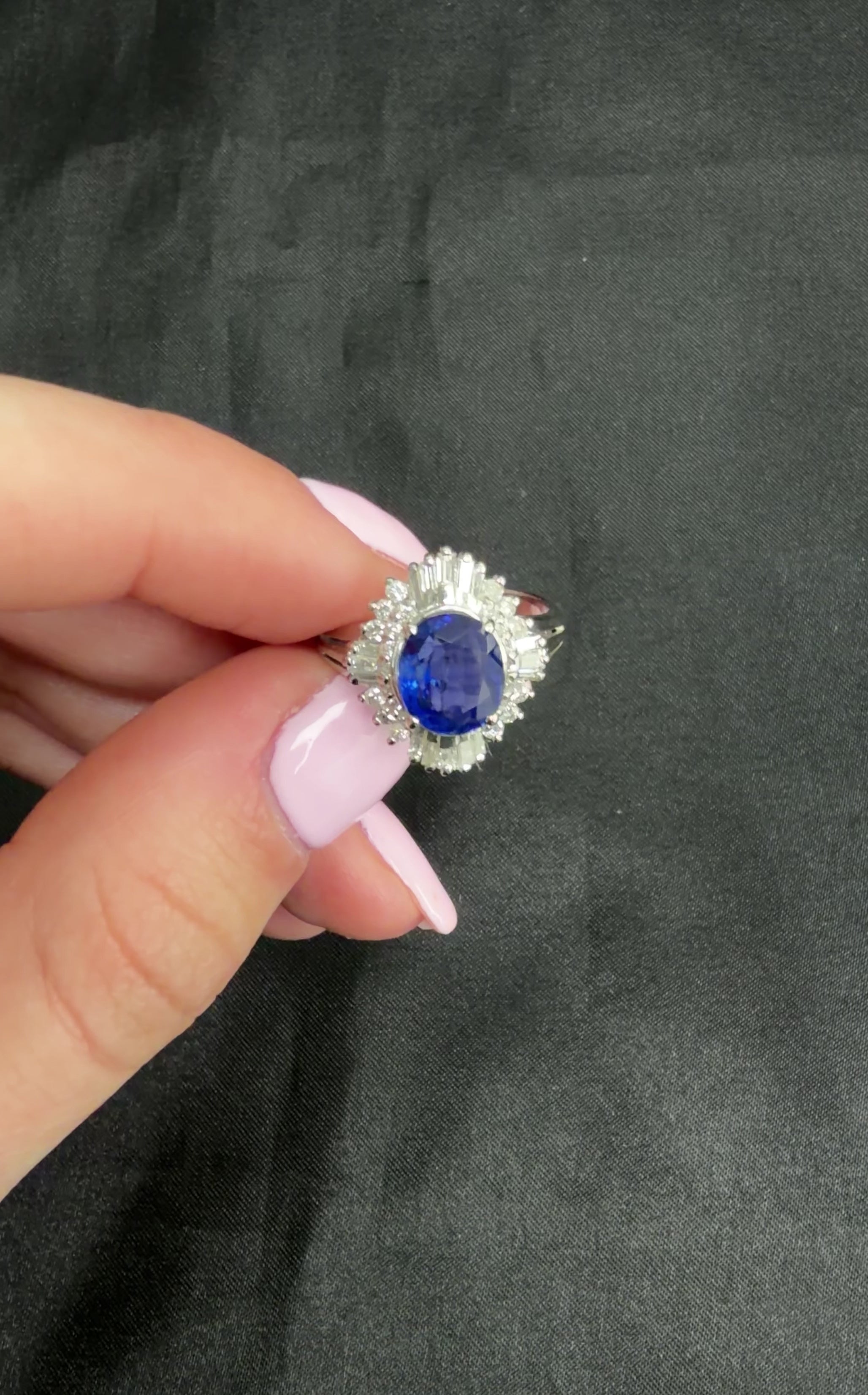 RARE 2.39ct GIA Burma No Heat Sapphire & 0.55ct Platinum Ring, Size 6