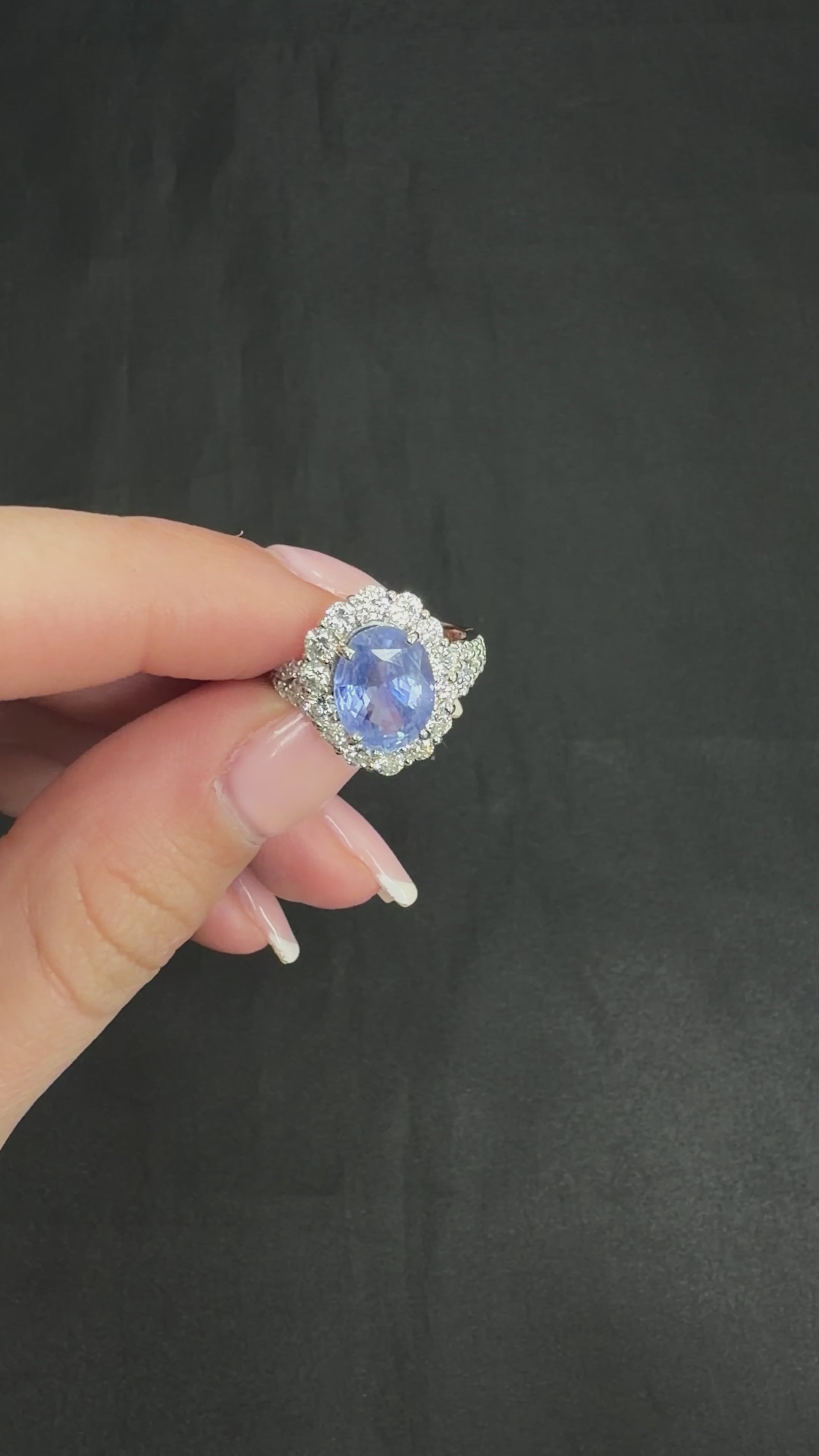 Rare 4.71ct GIA Ceylon No Heat Sapphire & 1.32ct Diamond Platinum Ring Size 6.25