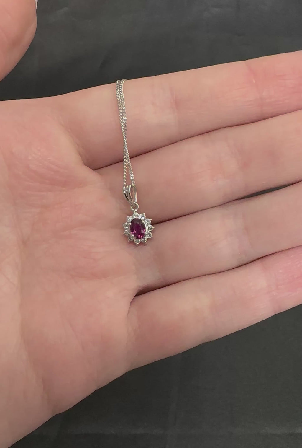 Fine 0.16ct Natural Ruby & 0.06ct Diamond 16 Inch Platinum Necklace, 2.48g