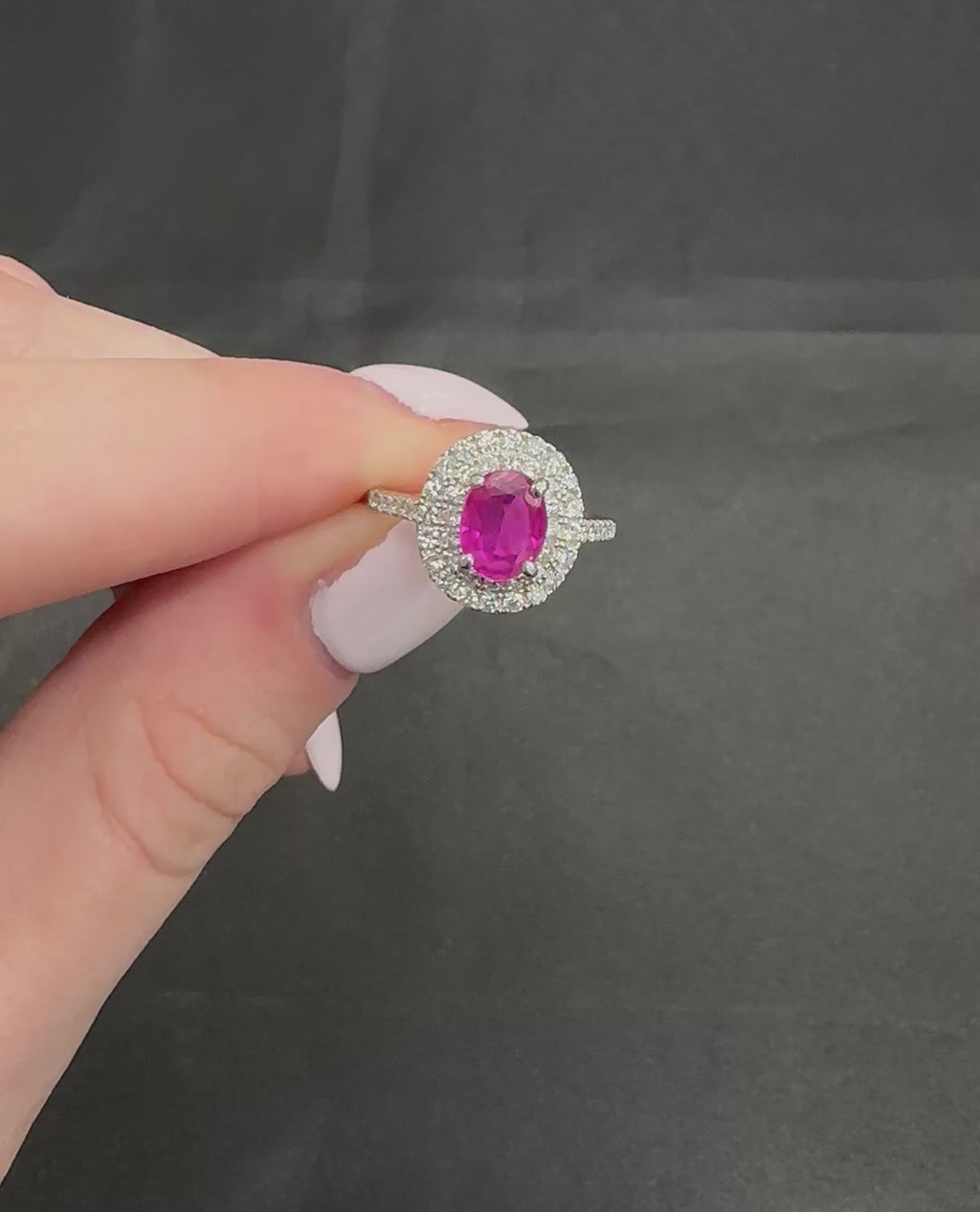 1.45ct GIA Certified Burma No Heat Ruby 0.55ct Diamond Platinum Ring Size 6