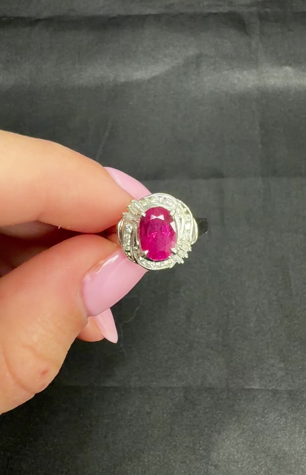 Rare 2.98ct GIA Burma NO HEAT Natural Ruby & 0.34ct Diamond Platinum Ring Size 6
