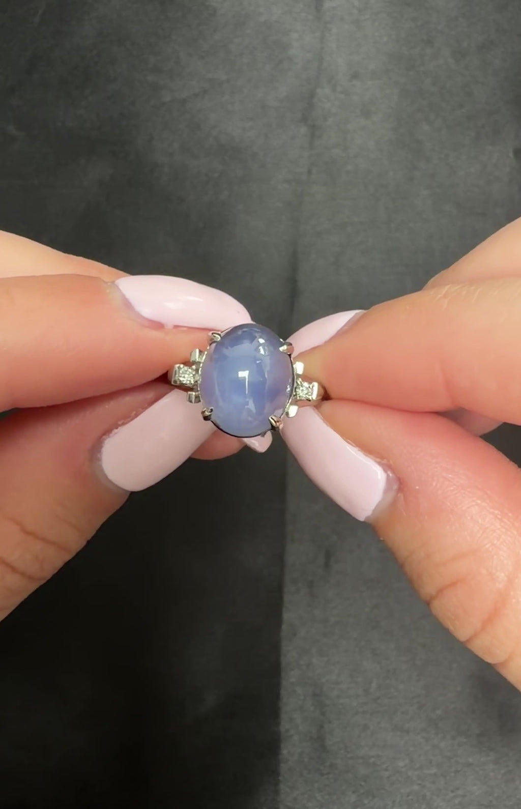 9.14ct GIA Ceylon No Heat Star Sapphire & 0.02ct Diamond Platinum Ring, Size 5.5