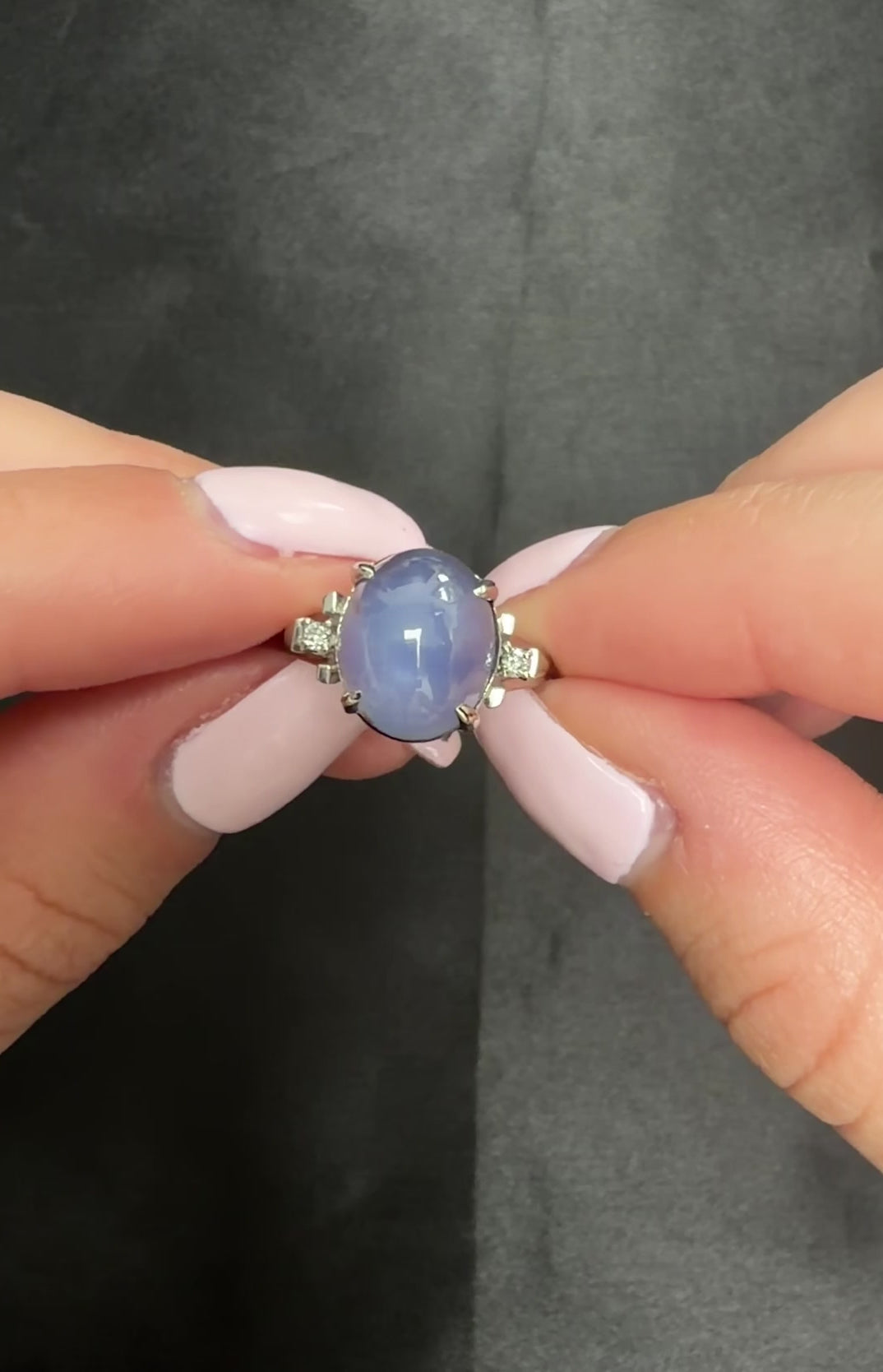 9.14ct GIA Ceylon No Heat Star Sapphire & 0.02ct Diamond Platinum Ring, Size 5.5