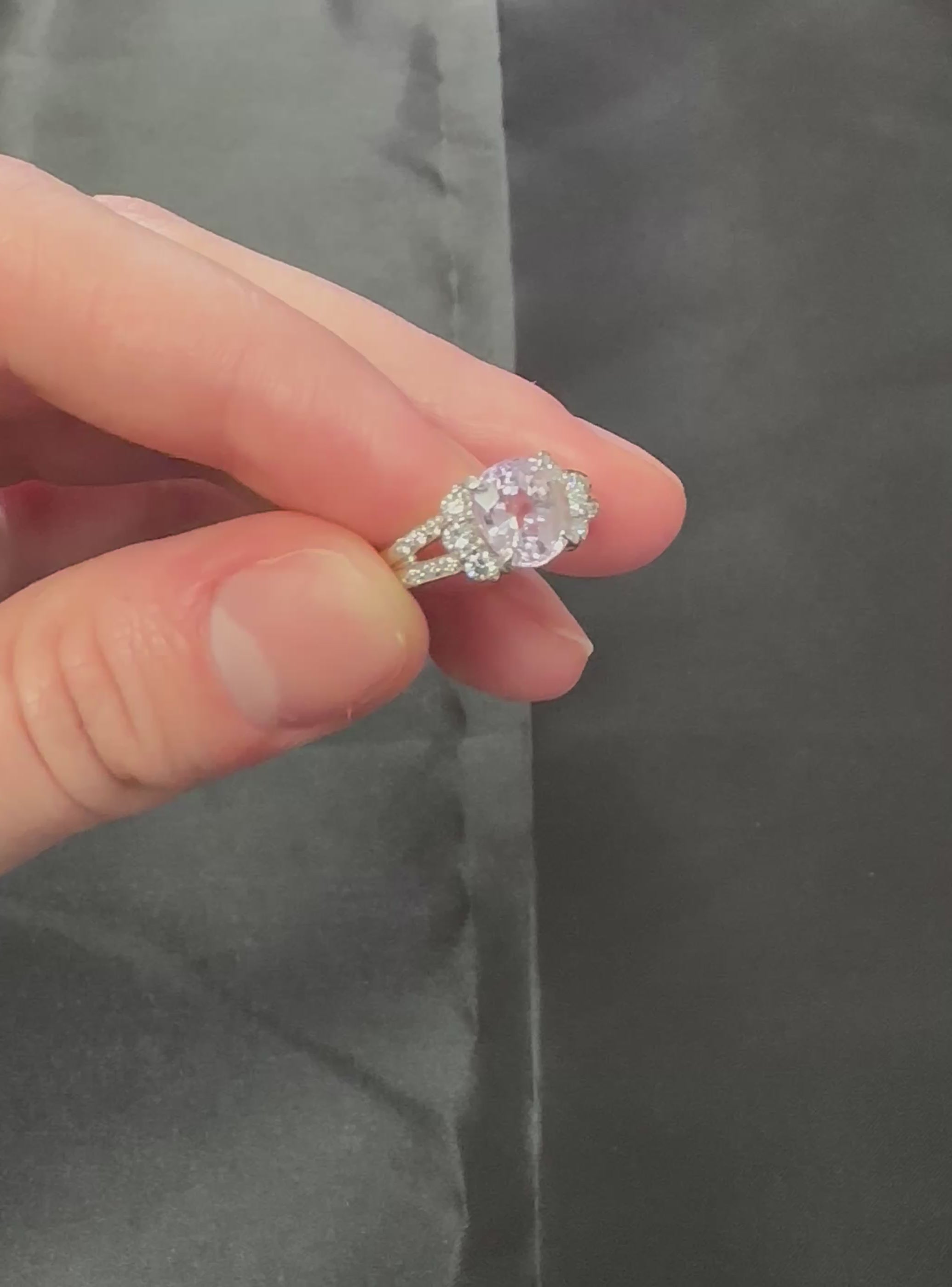 Fine 2.40ct GIA Certified Pink Sapphire & 0.34ct Diamond Platinum Ring Size 5